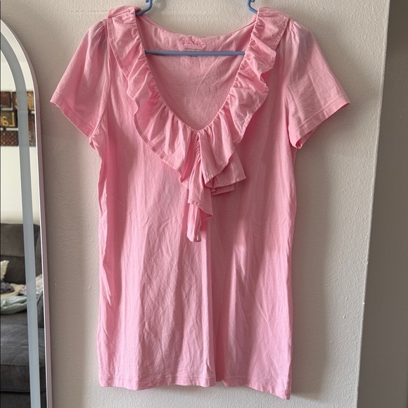 Lilly Pulitzer Pink Ruffled Blouse - Picture 2 of 7